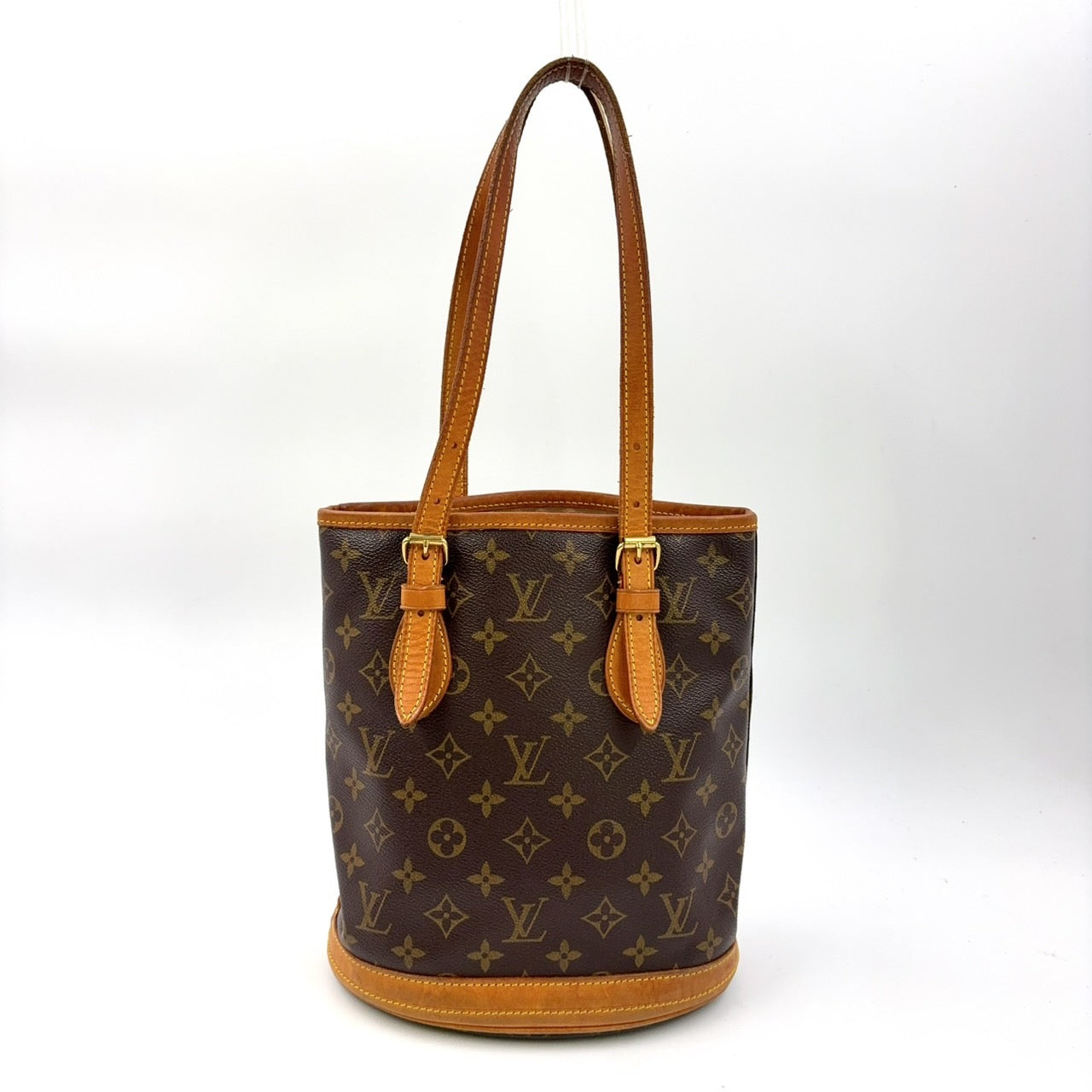 LOUIS VUITTON BUCKET BAG WITH ACCESSORIES ON CHAIN