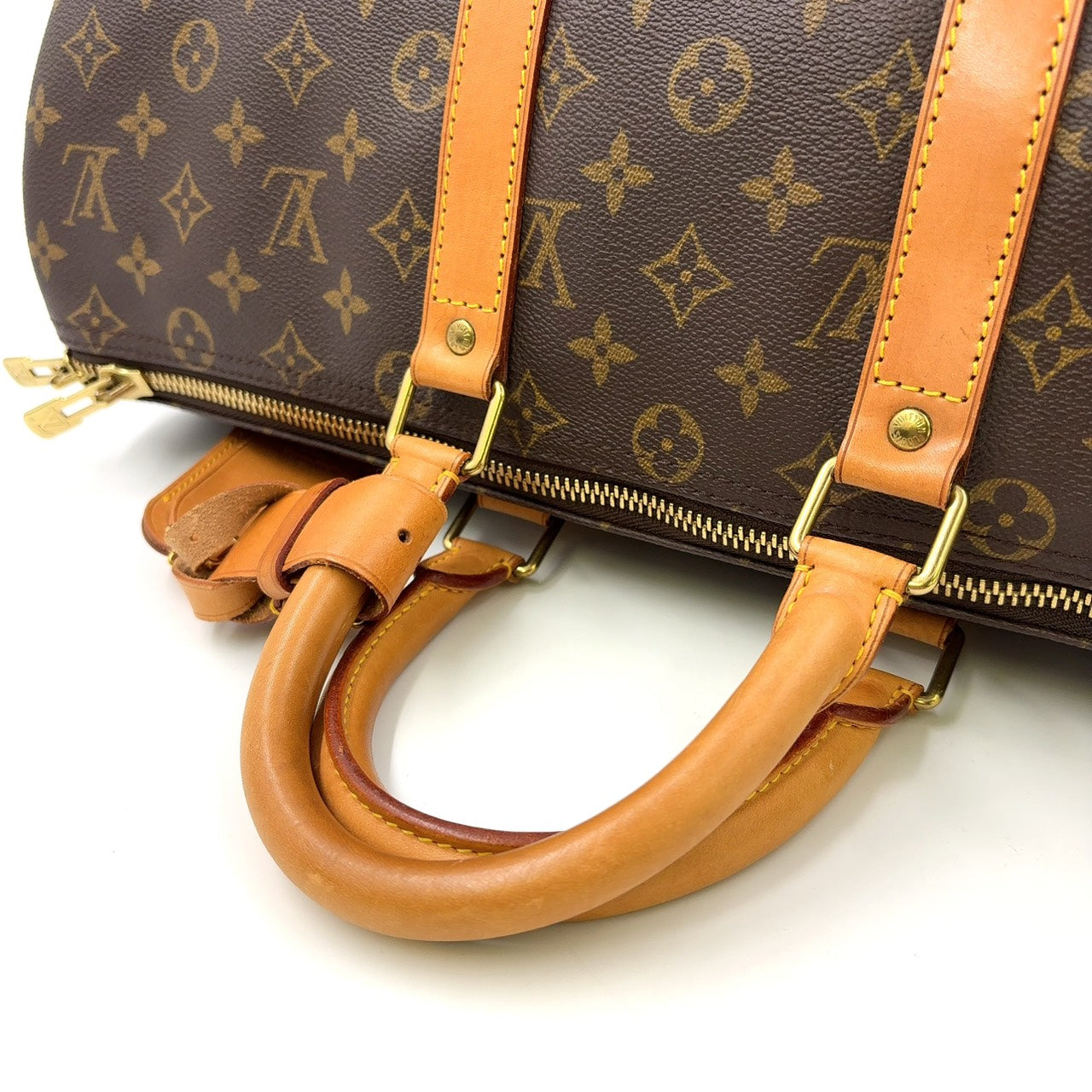 LOUIS VUITTON KEEPALL 45 BROWN MONOGRAM LEATHER