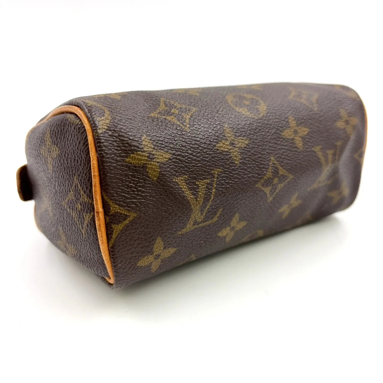 LOUIS VUITTON MINI SPEEDY MONOGRAM HANDBAG BROWN LEATHER PVC GOLD