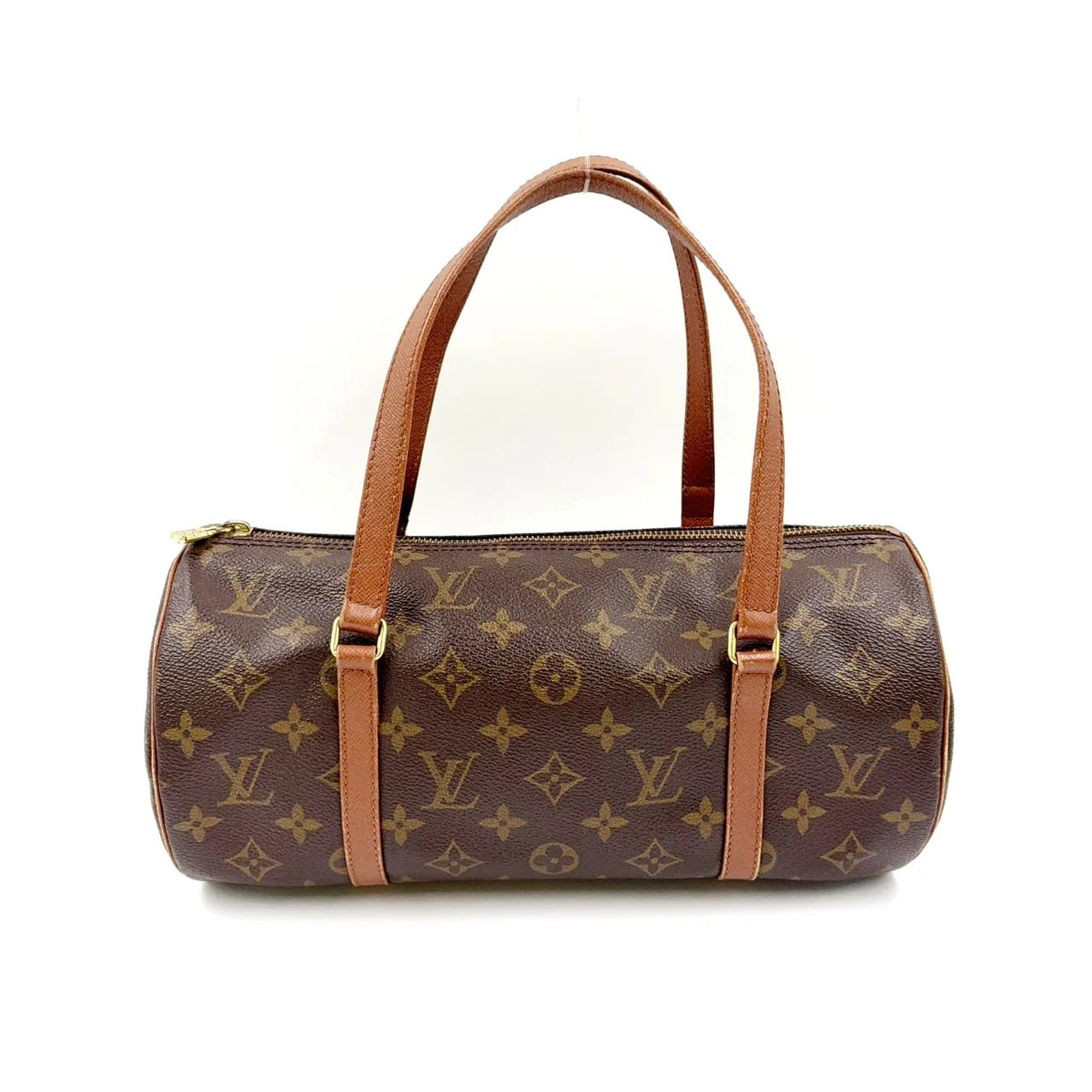 LOUIS VUITTON PAPILLON 30 MONOGRAM HANDBAG BROWN LEATHER PVC