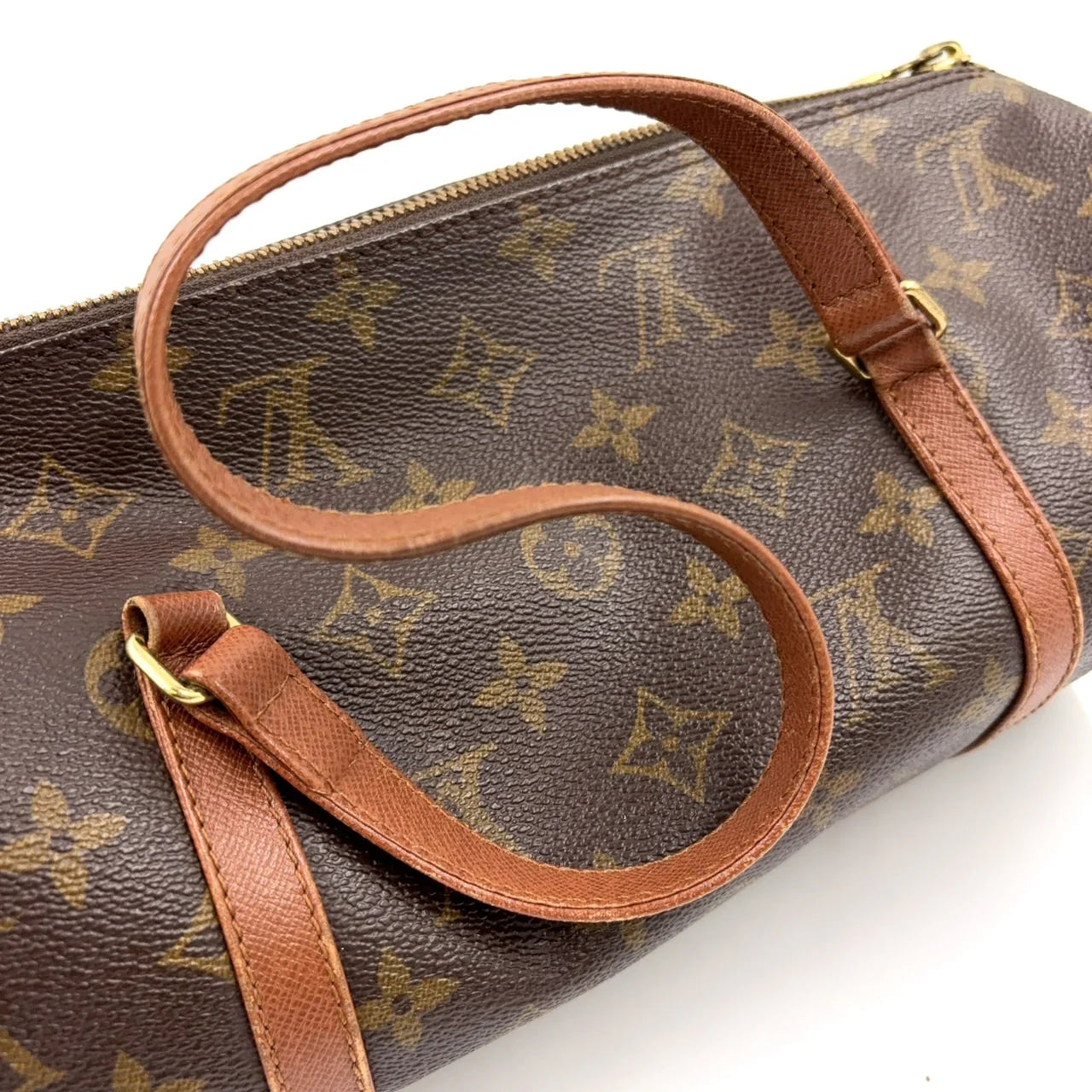 LOUIS VUITTON PAPILLON 30 MONOGRAM HANDBAG BROWN LEATHER PVC