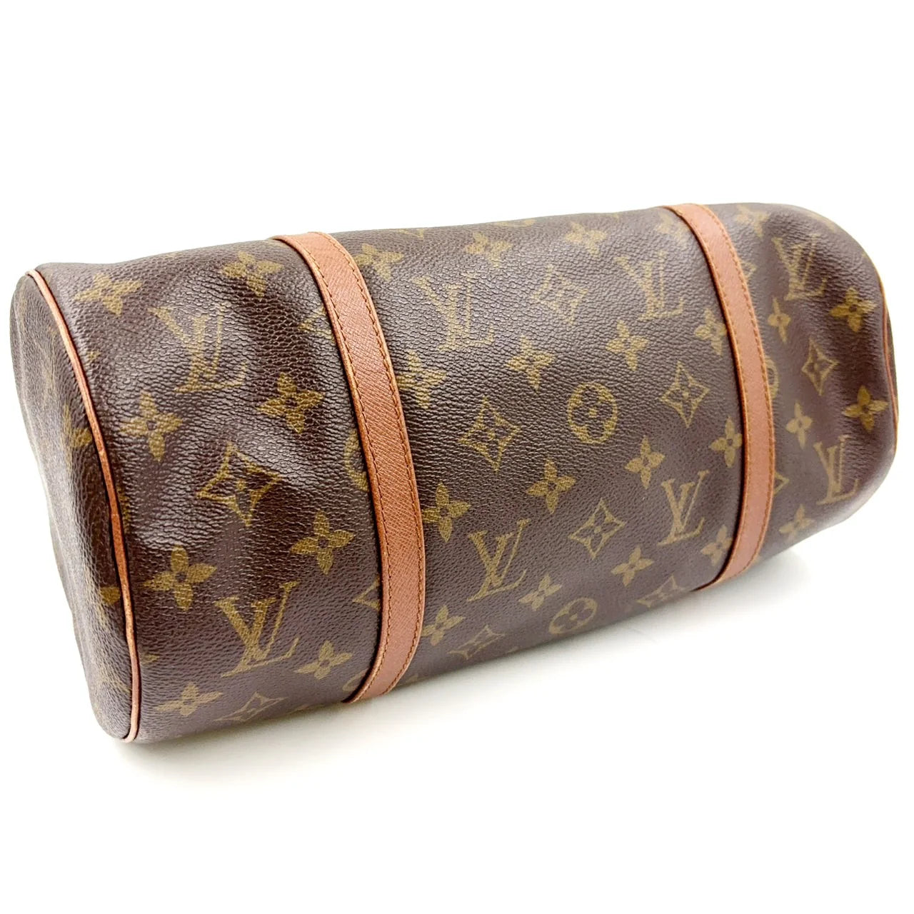 LOUIS VUITTON PAPILLON 30 MONOGRAM HANDBAG BROWN LEATHER PVC