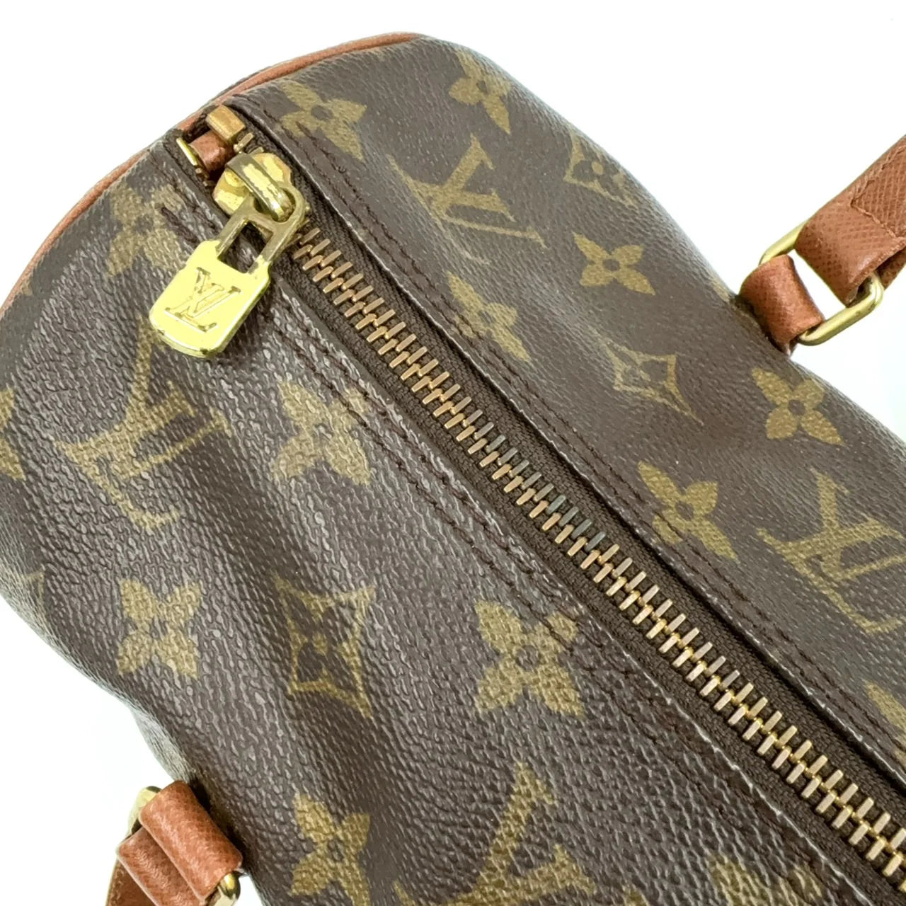 LOUIS VUITTON PAPILLON 30 MONOGRAM HANDBAG BROWN LEATHER PVC