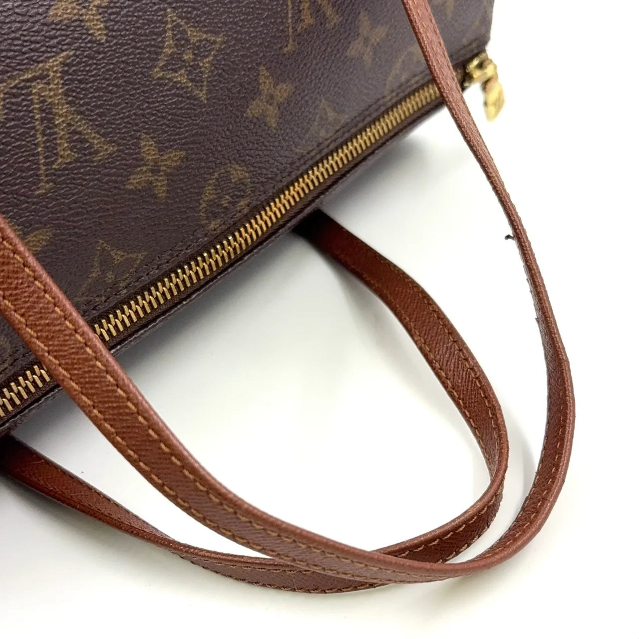LOUIS VUITTON PAPILLON 26 MONOGRAM OLD MODEL HANDBAG BROWN LEATHER PVC GOLD*