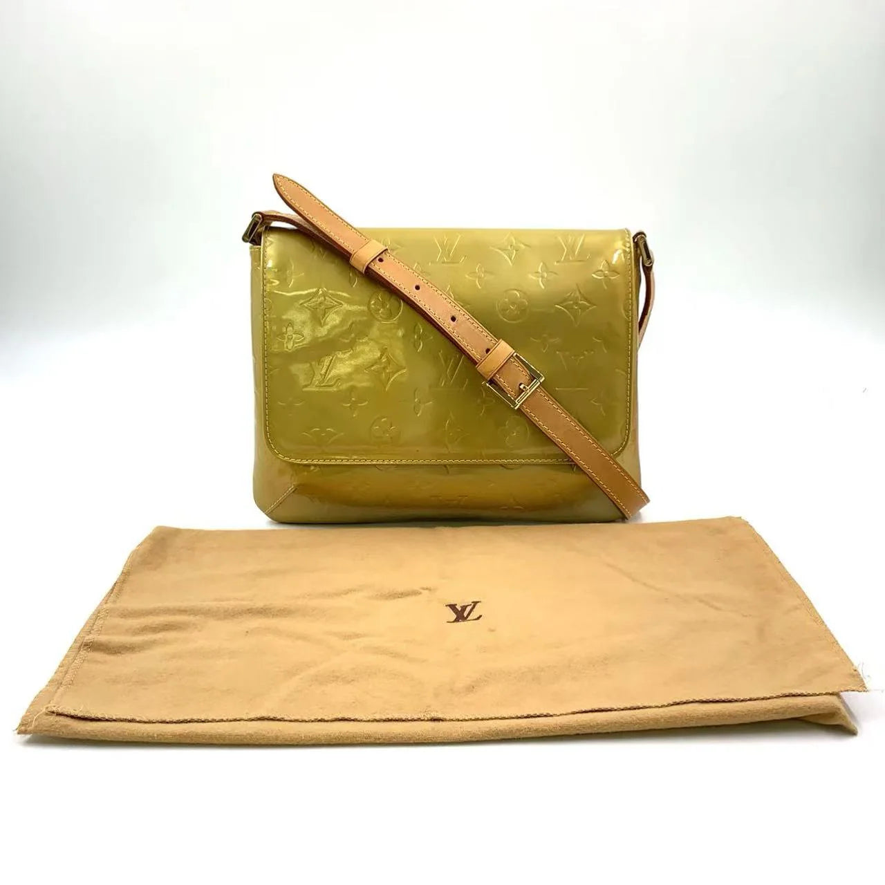 LOUIS VUITTON THOMPSON STREET SHOULDER BAG GOLD LEATHER GOLD