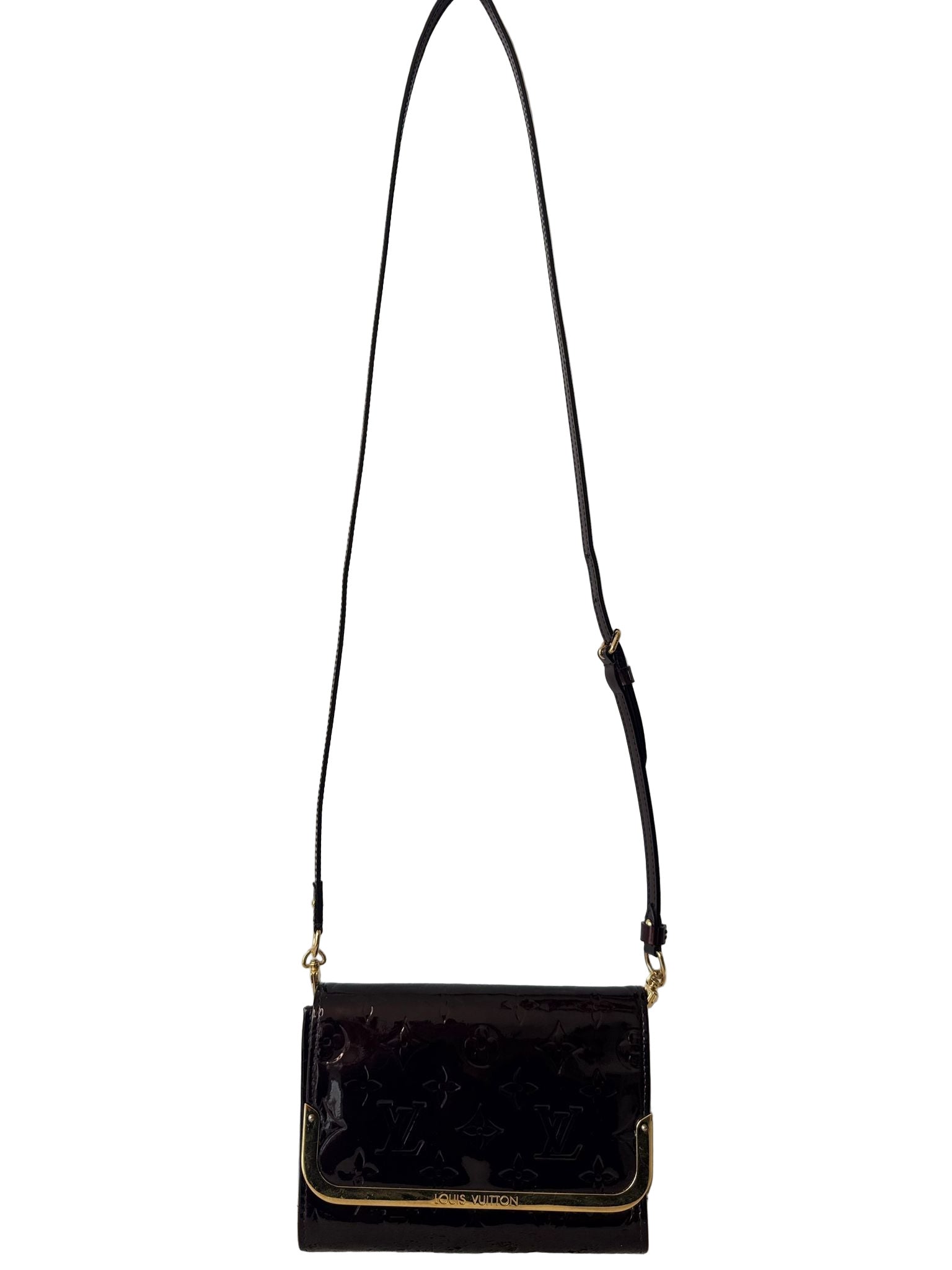 LOUIS VUITTON VERNIS ROSSMOREAMARANTE CLUTCH SHOULDER BAG