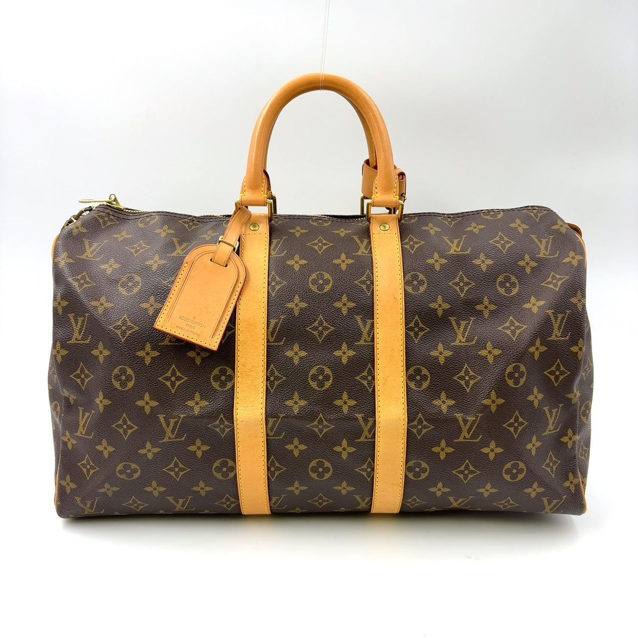 LOUIS VUITTON KEEPALL 45 BROWN MONOGRAM LEATHER