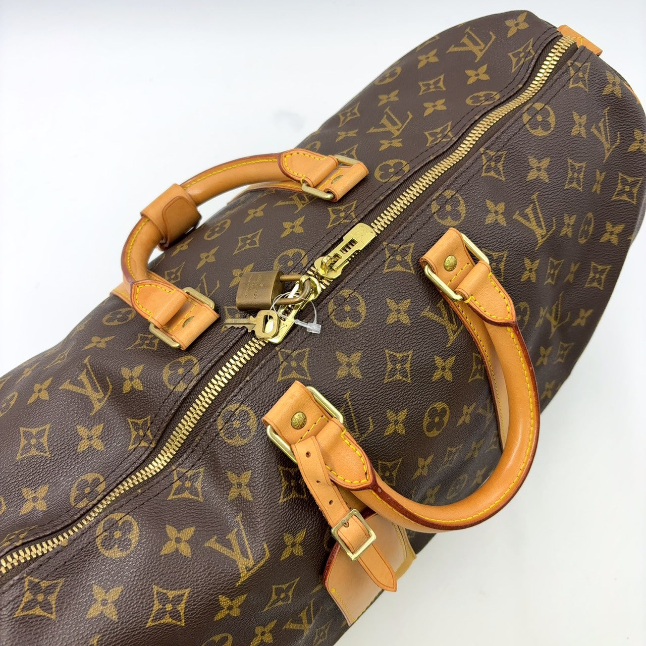LOUIS VUITTON KEEPALL 45 BROWN MONOGRAM LEATHER
