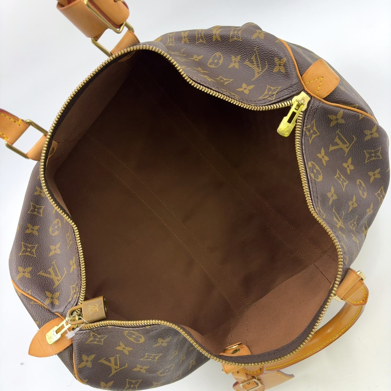 LOUIS VUITTON KEEPALL 45 BROWN MONOGRAM LEATHER