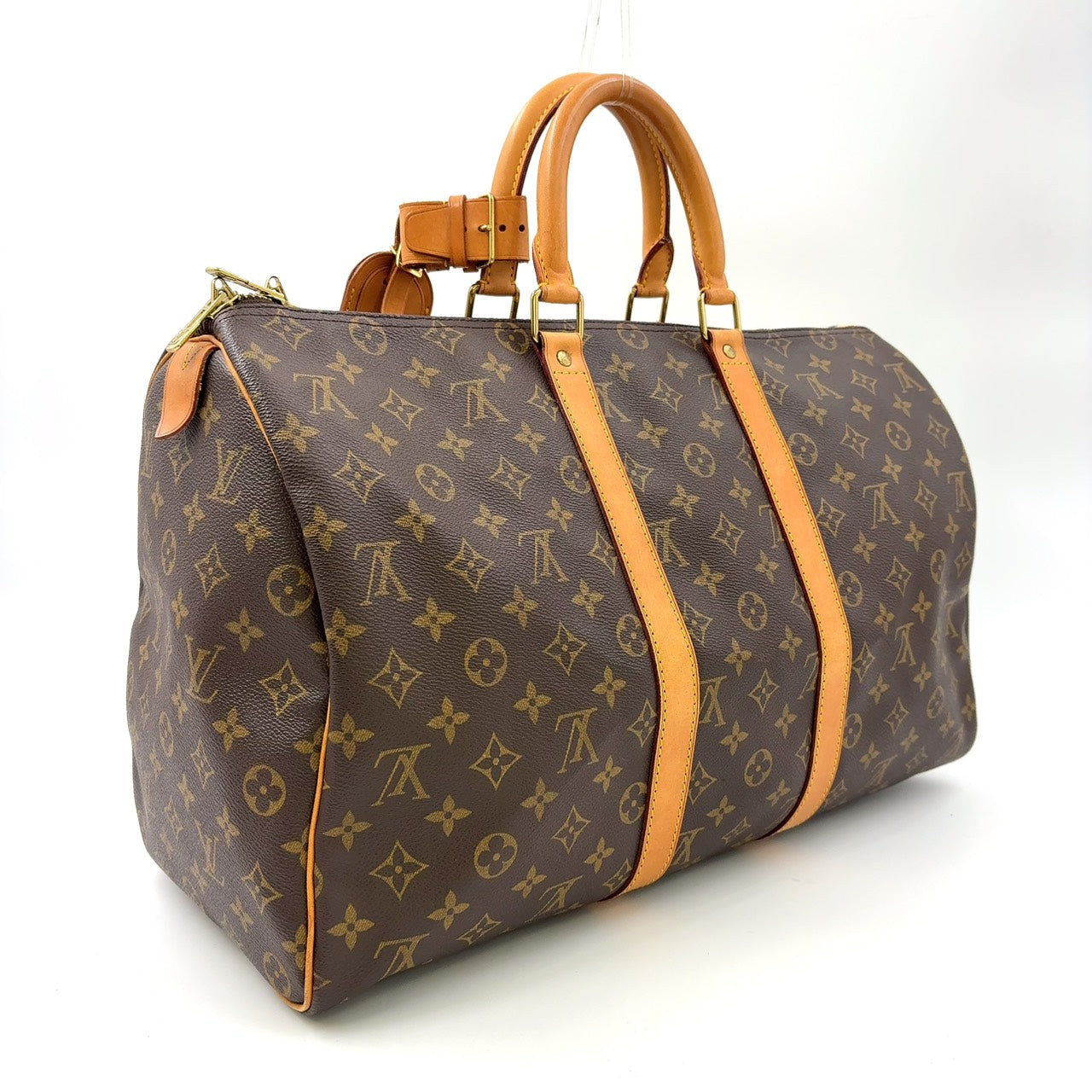 LOUIS VUITTON KEEPALL 45 BROWN MONOGRAM LEATHER