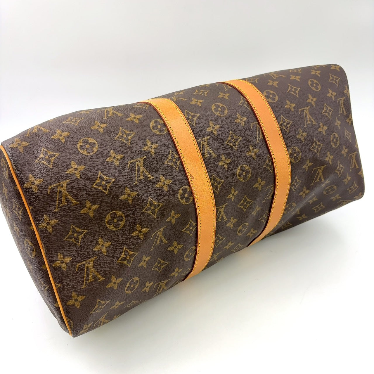 LOUIS VUITTON KEEPALL 45 BROWN MONOGRAM LEATHER
