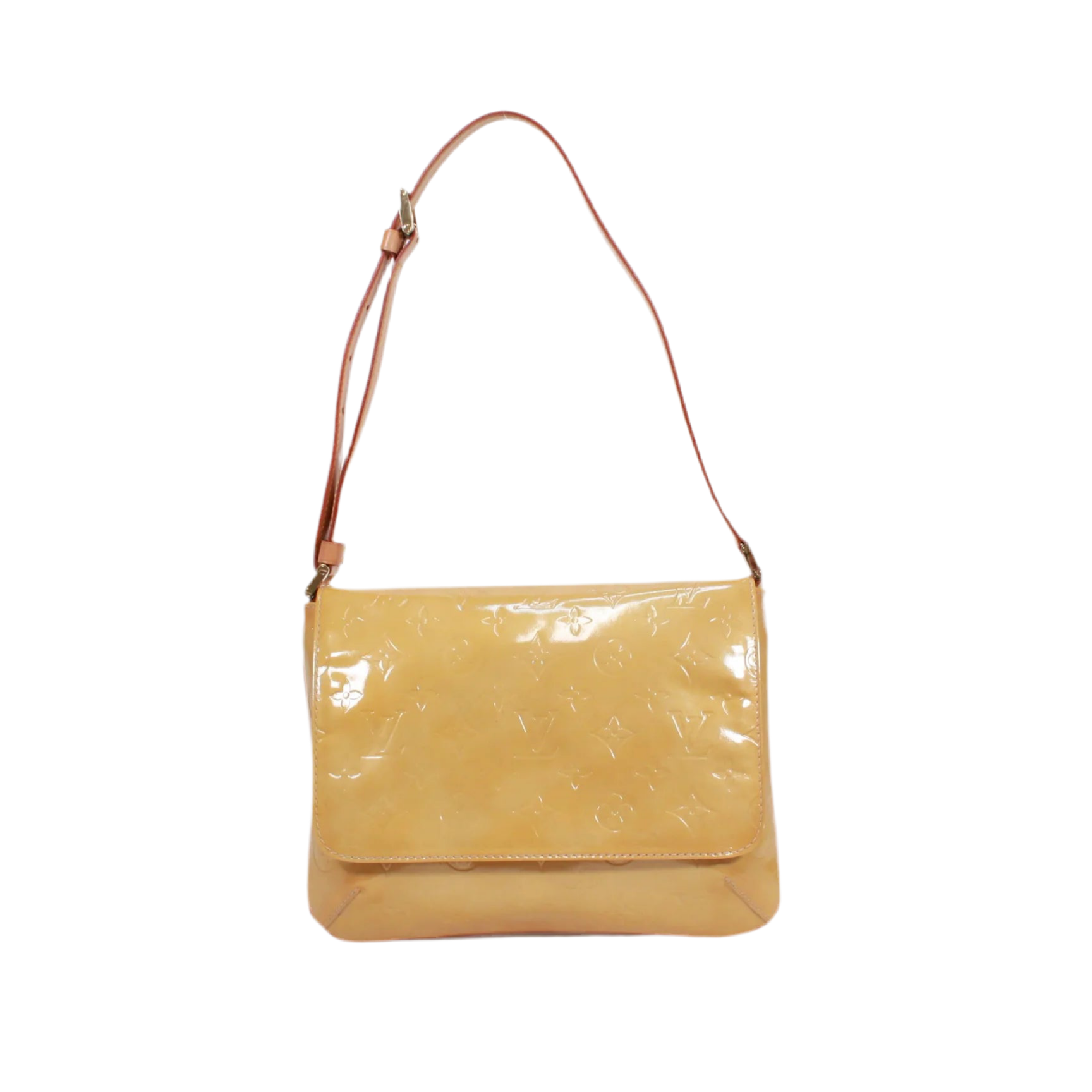 LOUIS VUITTON VERNIS MONOGRAM VERNIS JAUNE SHOULDER BAG YELLOW LEATHER GOLD