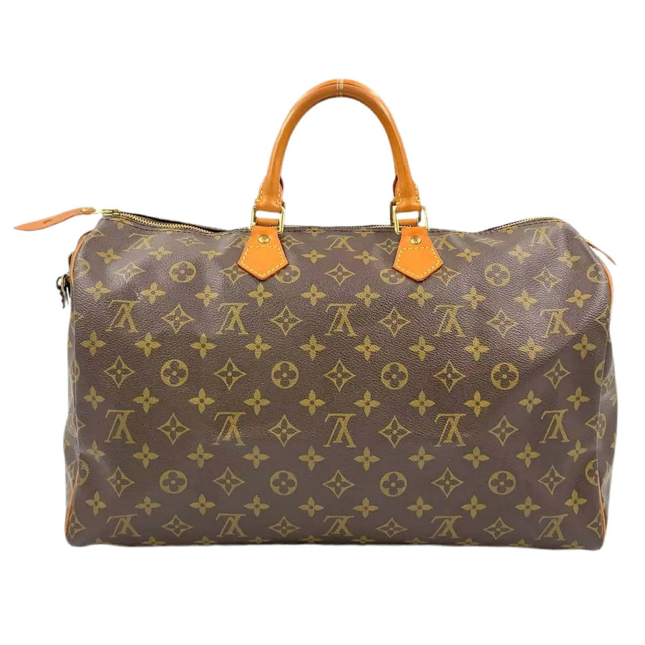 LOUIS VUITTON SPEEDY 40 MONOGRAM HANDBAG BROWN LEATHER PVC