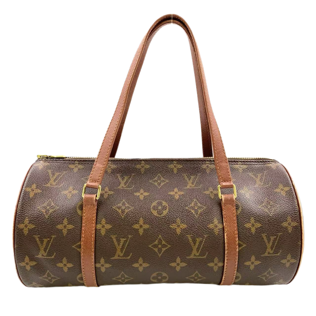LOUIS VUITTON PAPILLON 30 MONOGRAM OLD MODEL HANDBAG BROWN LEATHER PVC GOLD
