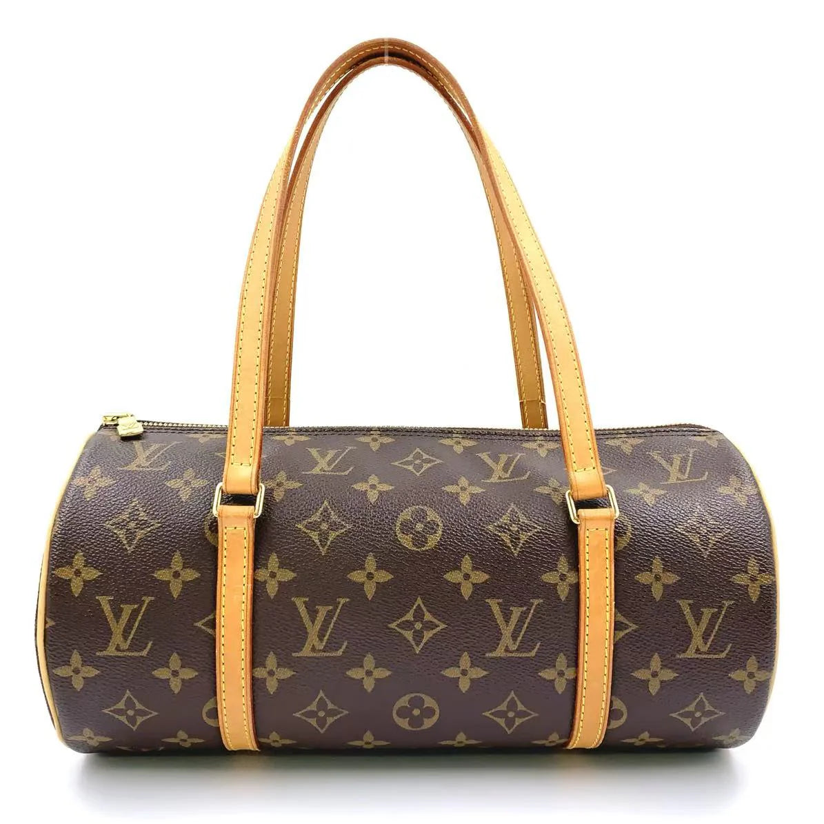 LOUIS VUITTON PAPILLON 30 MONOGRAM HANDBAG BROWN LEATHER PVC GOLD