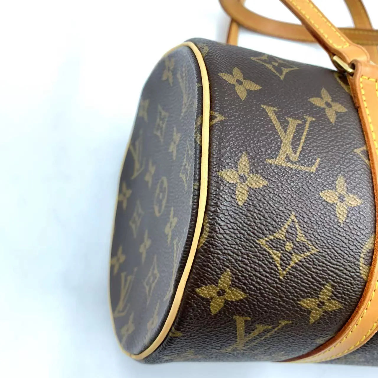 LOUIS VUITTON PAPILLON 30 MONOGRAM HANDBAG BROWN LEATHER PVC GOLD