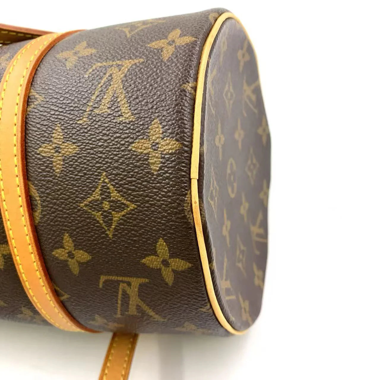 LOUIS VUITTON PAPILLON 30 MONOGRAM HANDBAG BROWN LEATHER PVC GOLD