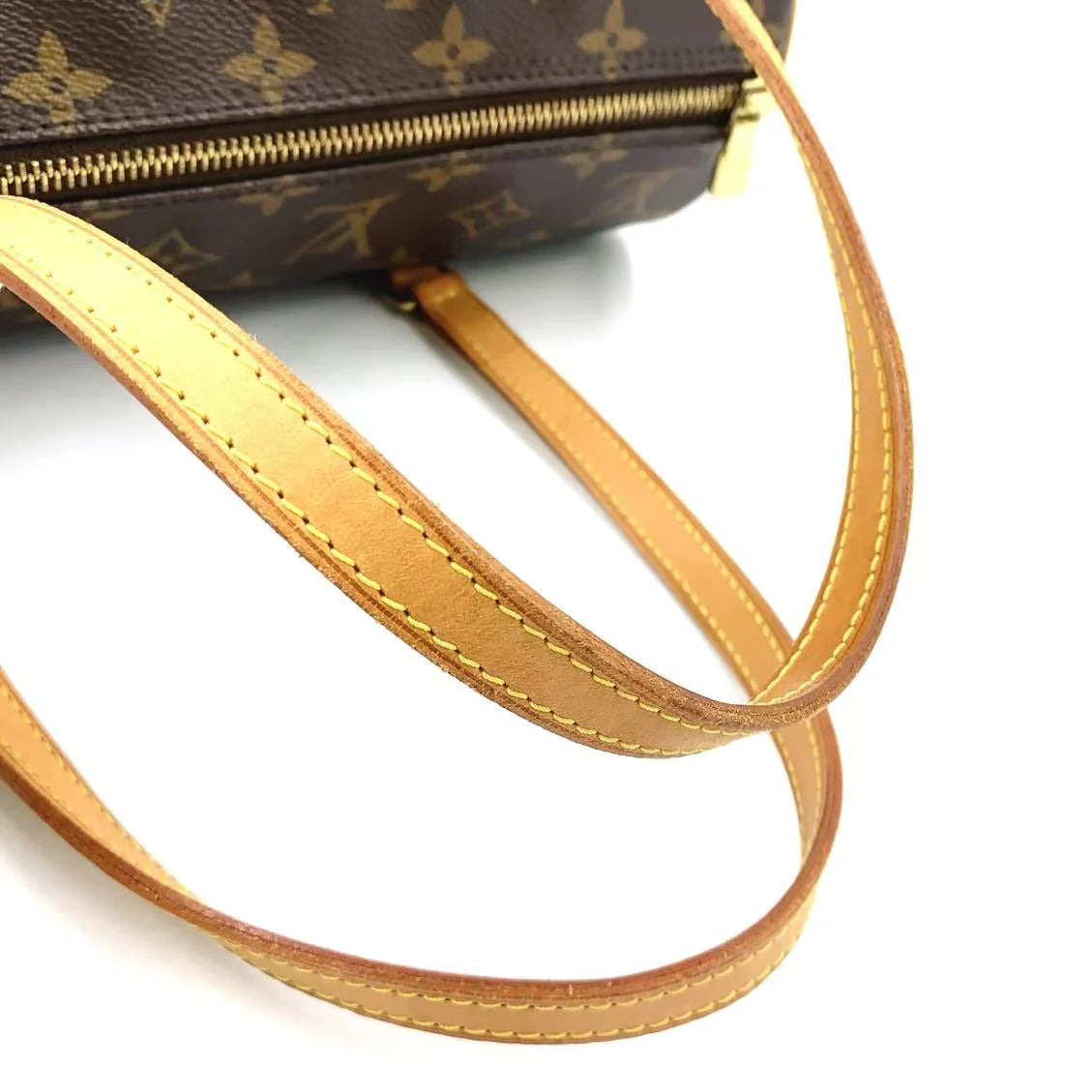LOUIS VUITTON PAPILLON 30 MONOGRAM HANDBAG BROWN LEATHER PVC GOLD
