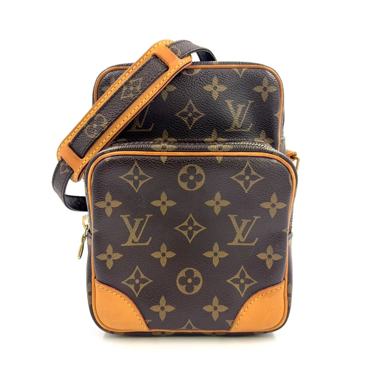 LOUIS VUITTON AMAZON MONOGRAM SHOULDER BAG BROWN LEATHER PVC M45236