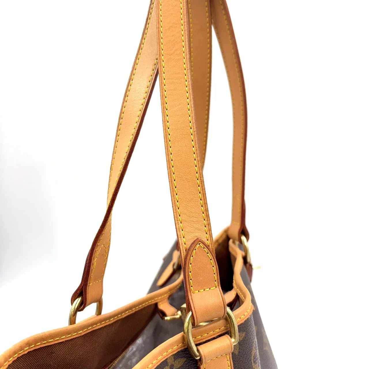 LOUIS VUITTON BATIGNOLLES HORIZONTAL MONOGRAM SHOULDER BAG BROWN LEATHER PVC GOLD