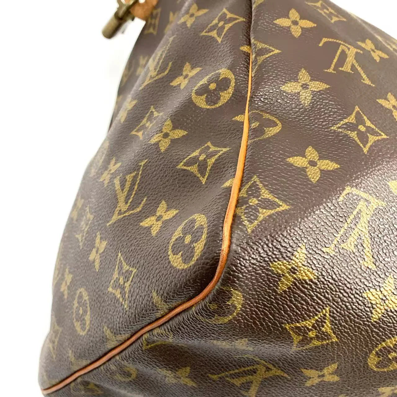 LOUIS VUITTON SPEEDY 40 MONOGRAM HANDBAG BROWN LEATHER PVC