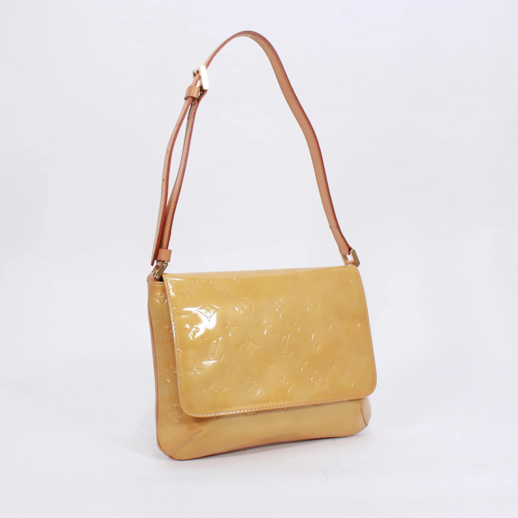 LOUIS VUITTON VERNIS MONOGRAM VERNIS JAUNE SHOULDER BAG YELLOW LEATHER GOLD
