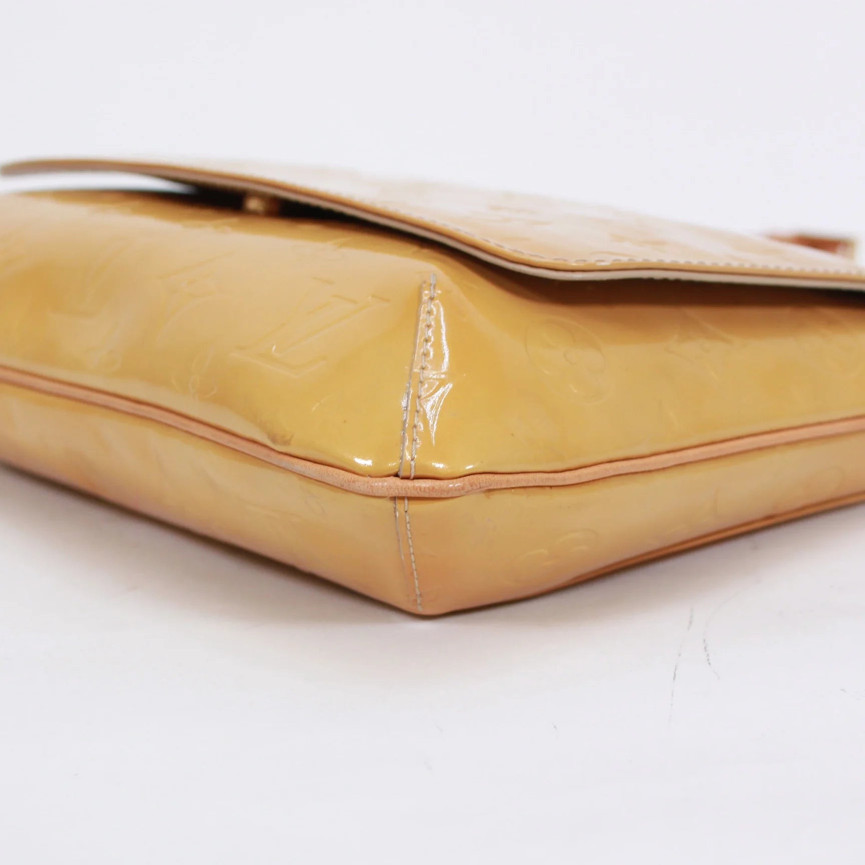 LOUIS VUITTON VERNIS MONOGRAM VERNIS JAUNE SHOULDER BAG YELLOW LEATHER GOLD