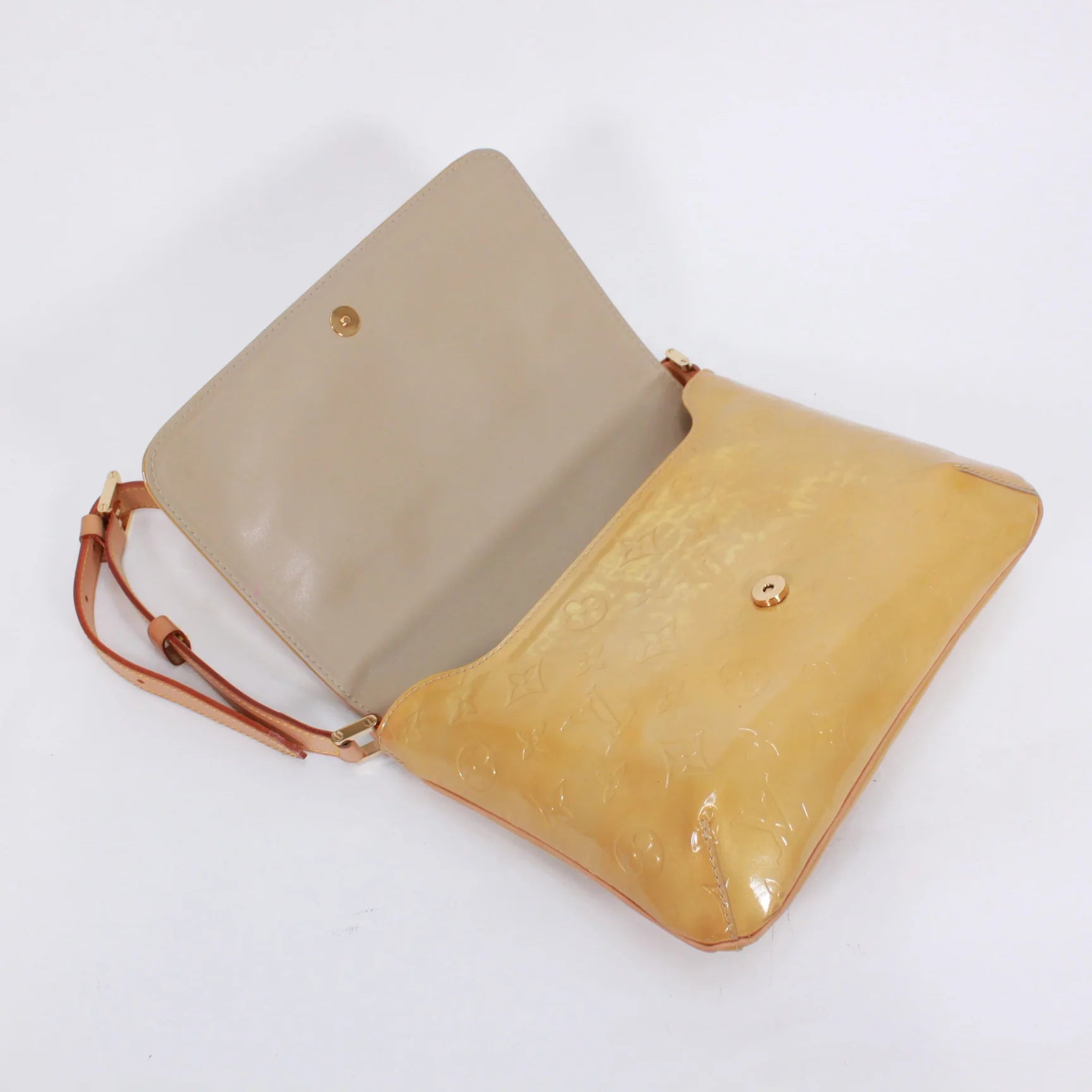 LOUIS VUITTON VERNIS MONOGRAM VERNIS JAUNE SHOULDER BAG YELLOW LEATHER GOLD