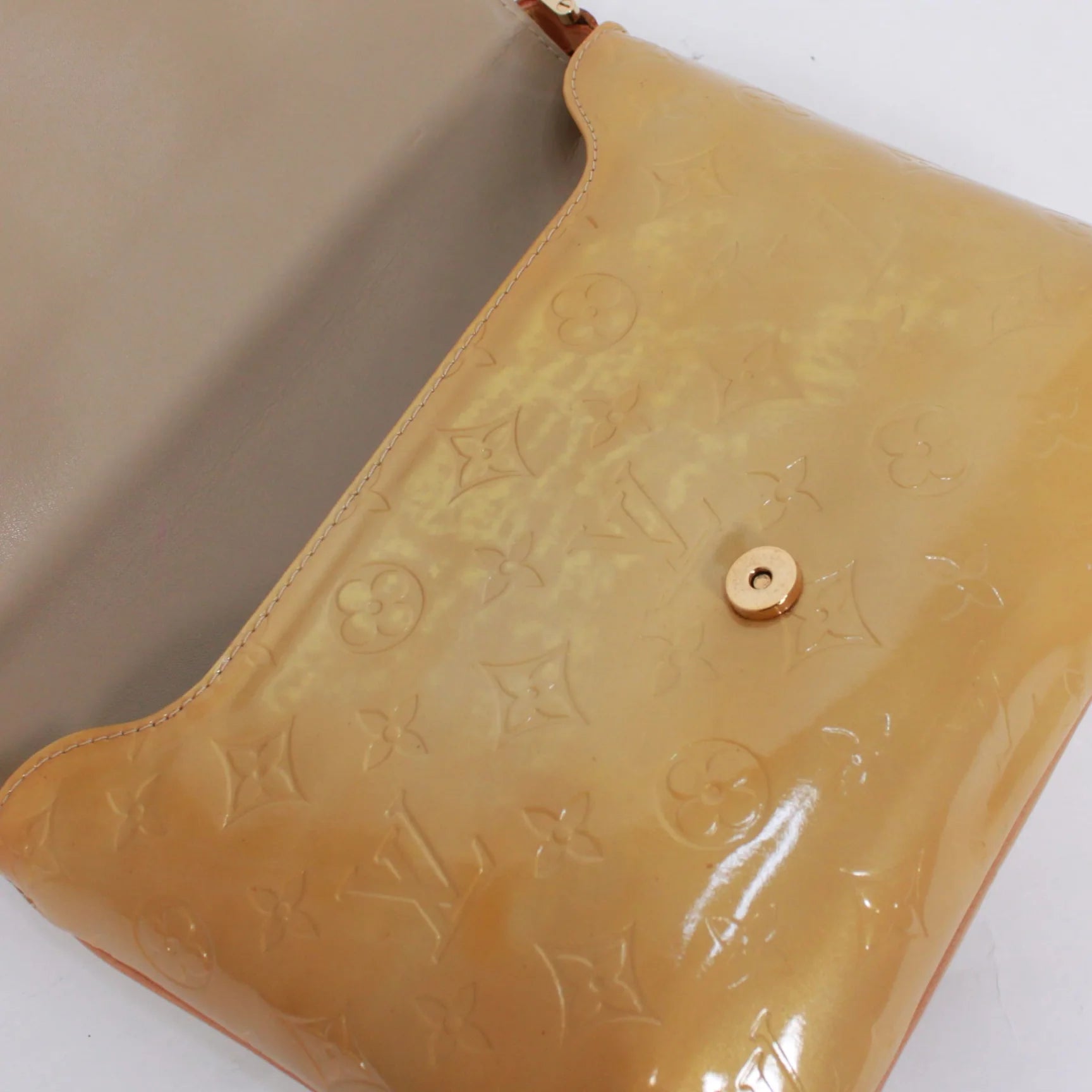 LOUIS VUITTON VERNIS MONOGRAM VERNIS JAUNE SHOULDER BAG YELLOW LEATHER GOLD
