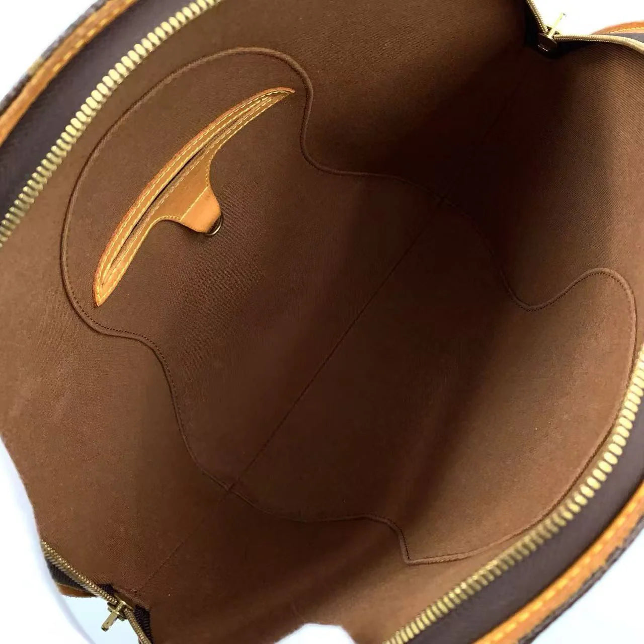 LOUIS VUITTON ELLIPSE MM MONOGRAM HANDBAG BROWN LEATHER PVC GOLD