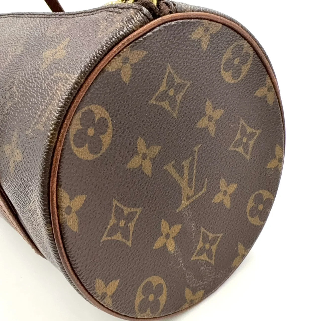 LOUIS VUITTON PAPILLON 26 MONOGRAM OLD MODEL HANDBAG BROWN LEATHER PVC GOLD*