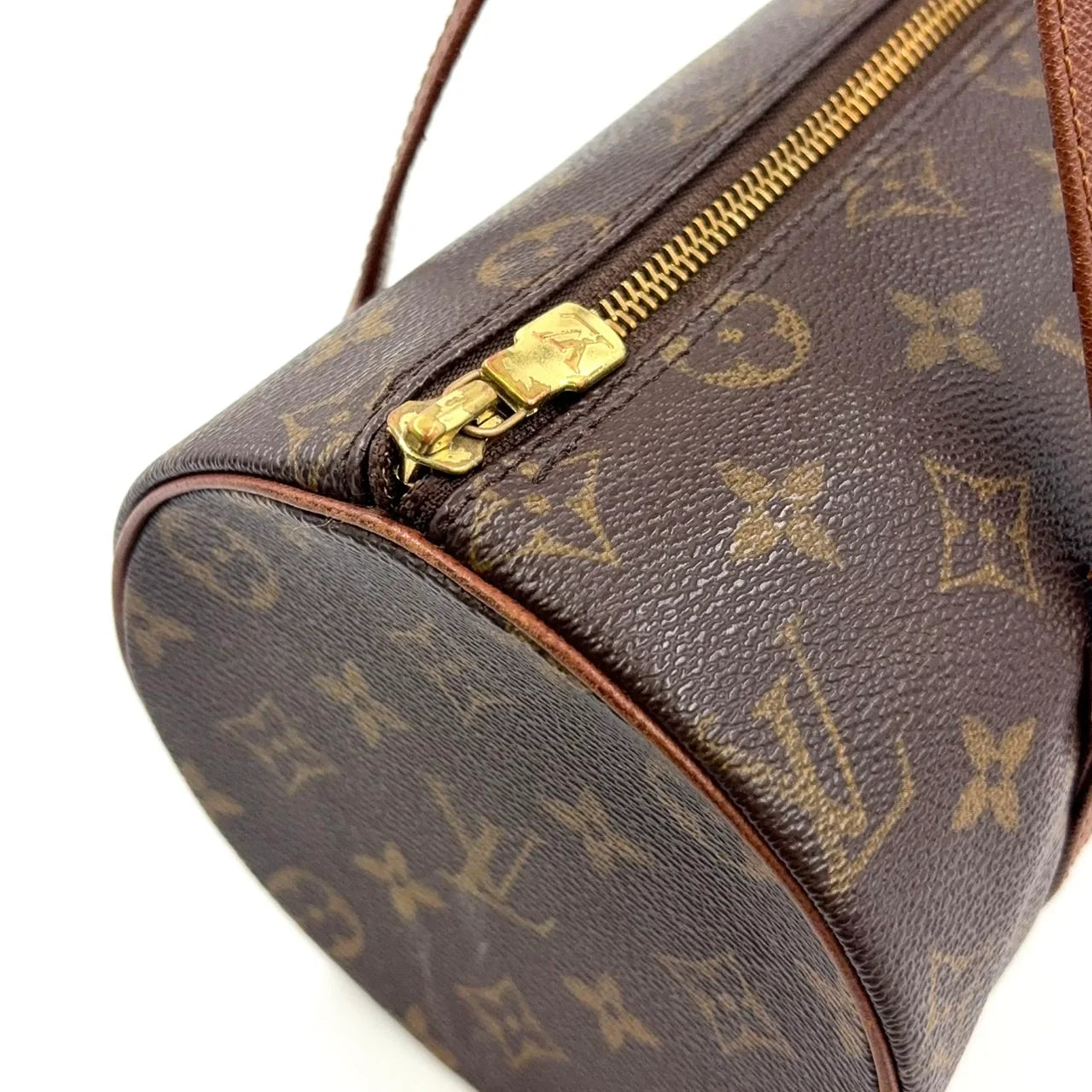 LOUIS VUITTON PAPILLON 26 MONOGRAM OLD MODEL HANDBAG BROWN LEATHER PVC GOLD*