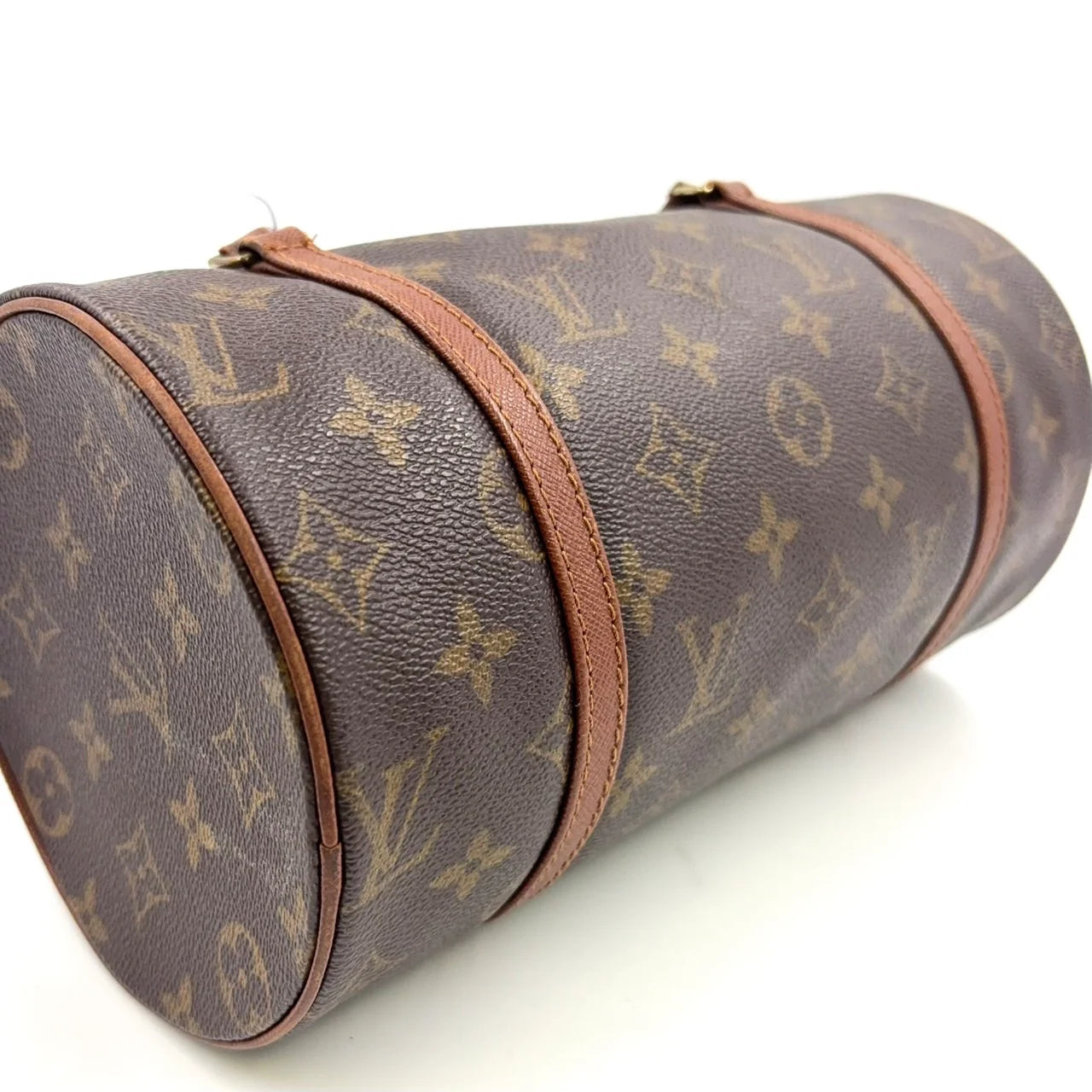 LOUIS VUITTON PAPILLON 26 MONOGRAM OLD MODEL HANDBAG BROWN LEATHER PVC GOLD*