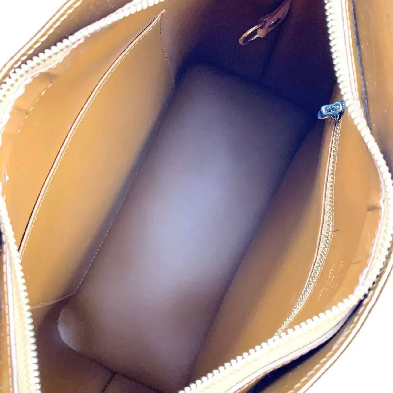 LOUIS VUITTON HOUSTON MONOGRAM VERNIS TOTE BAG BRONZE LEATHER GOLD