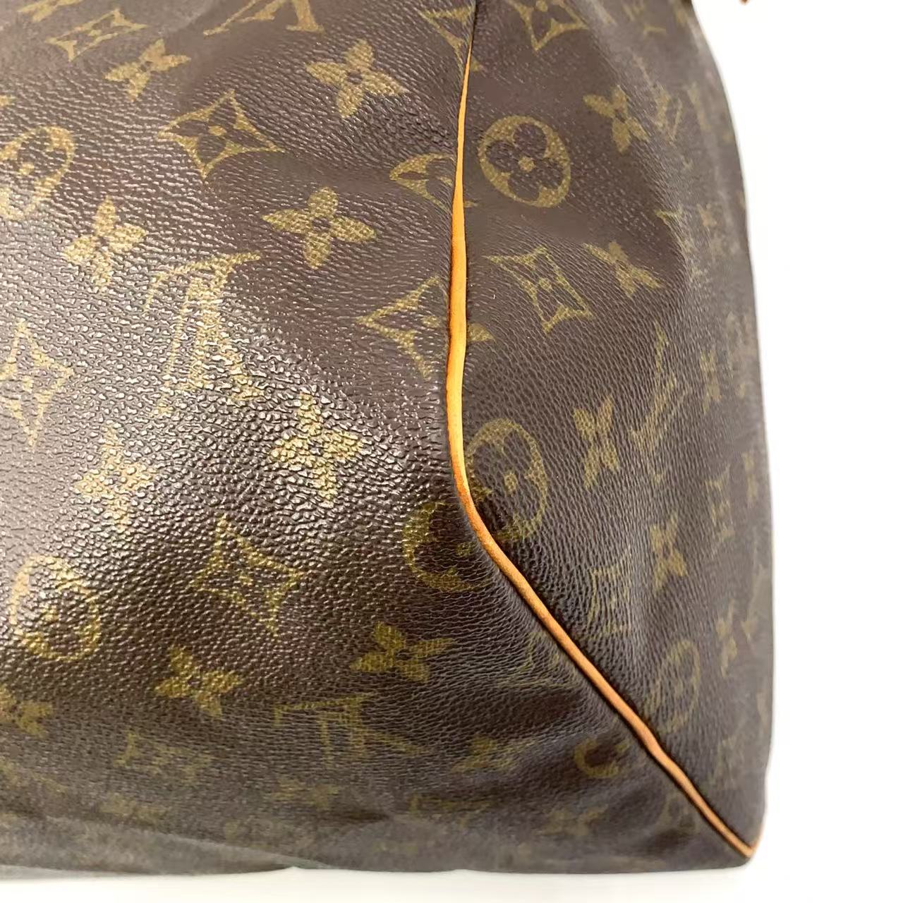 LOUIS VUITTON SPEEDY 40 MONOGRAM HANDBAG BROWN LEATHER PVC GOLD