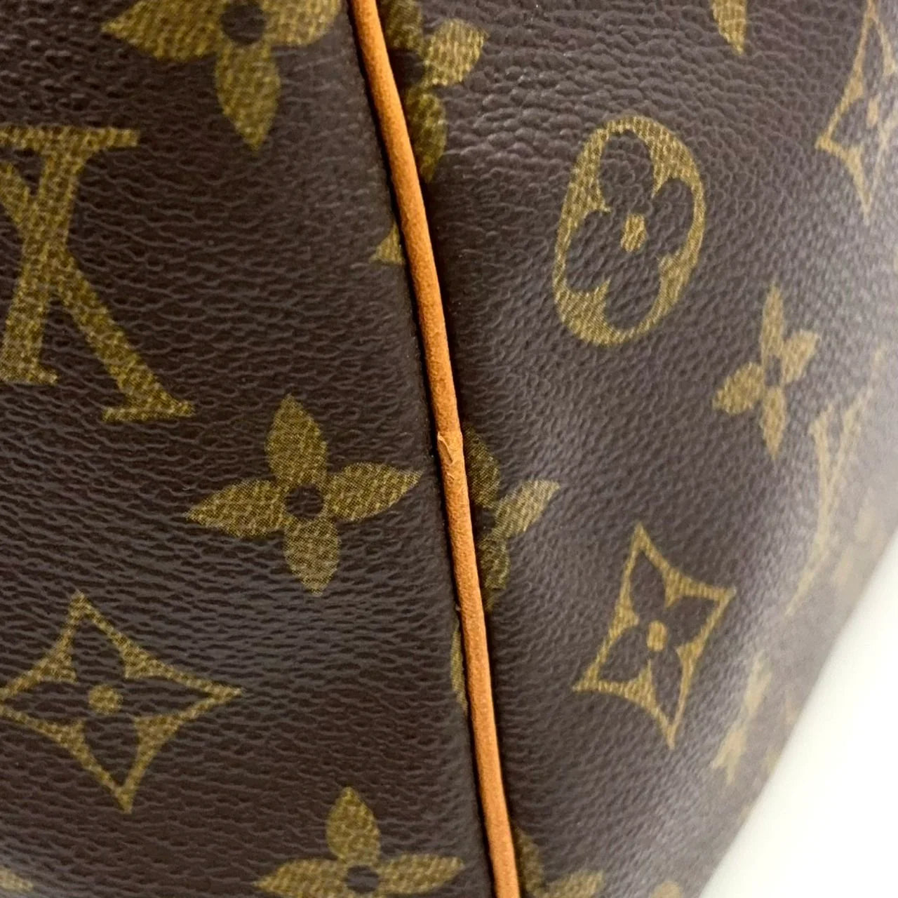 LOUIS VUITTON KEEPALL 45 MONOGRAM BOSTON BAG BROWN LEATHER PVC GOLD