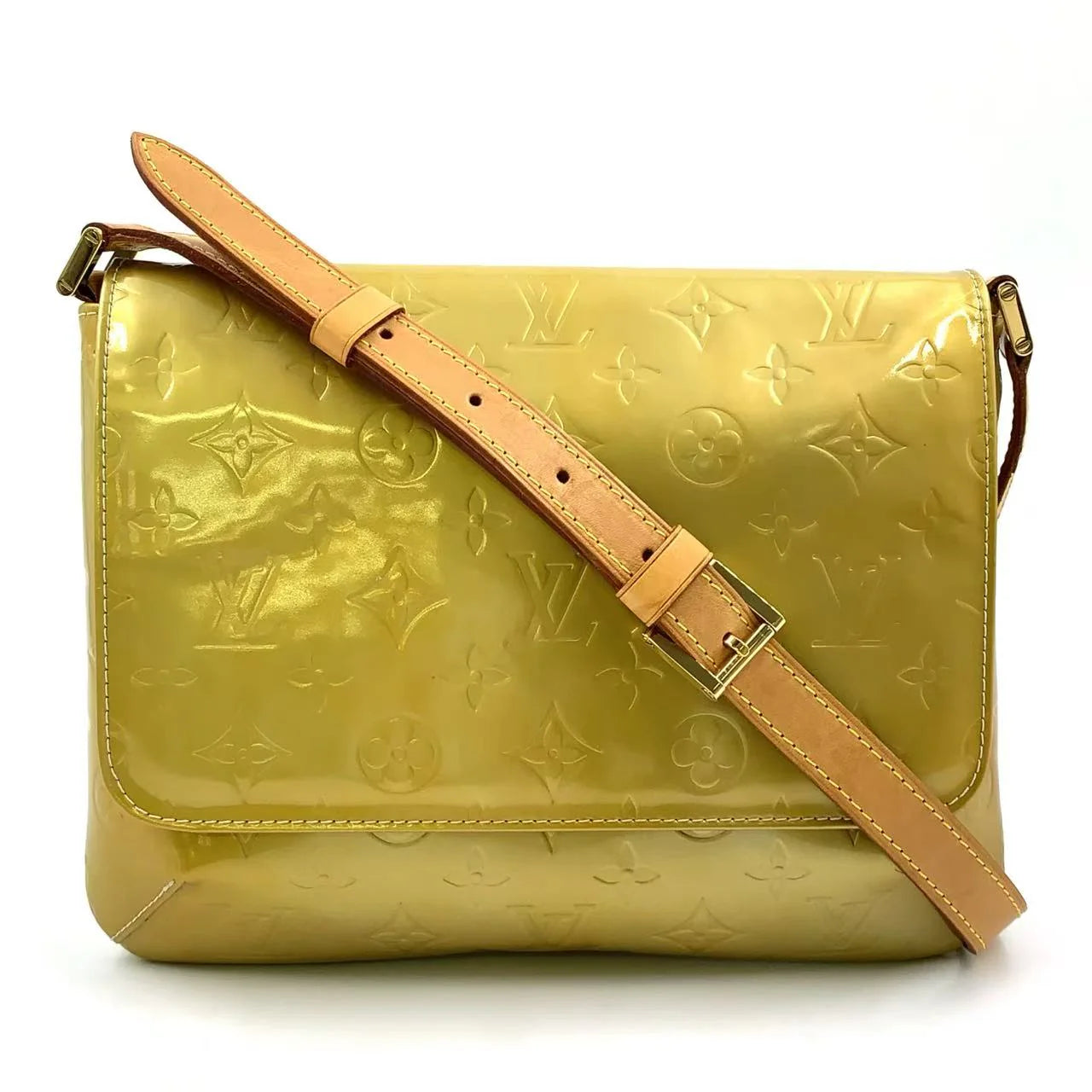 LOUIS VUITTON THOMPSON STREET SHOULDER BAG GOLD LEATHER GOLD