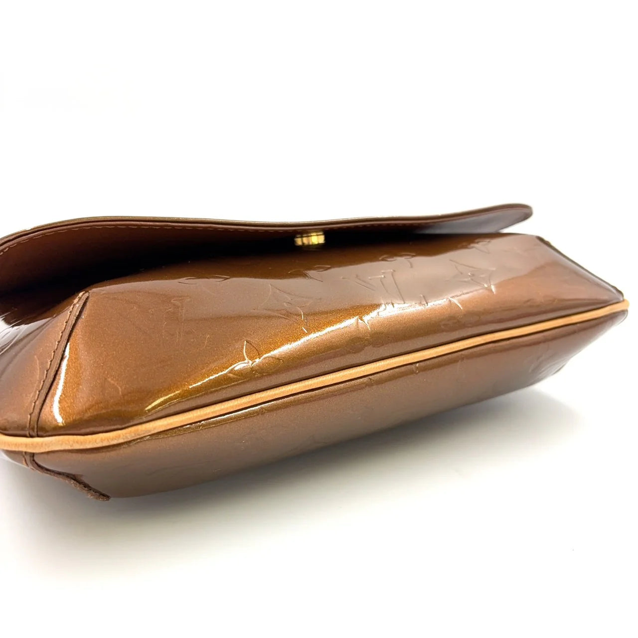 LOUIS VUITTON THOMPSON STREET MONOGRAM VERNIS BRONZE SHOULDER BAG BROWN PATENT LEATHER GOLD