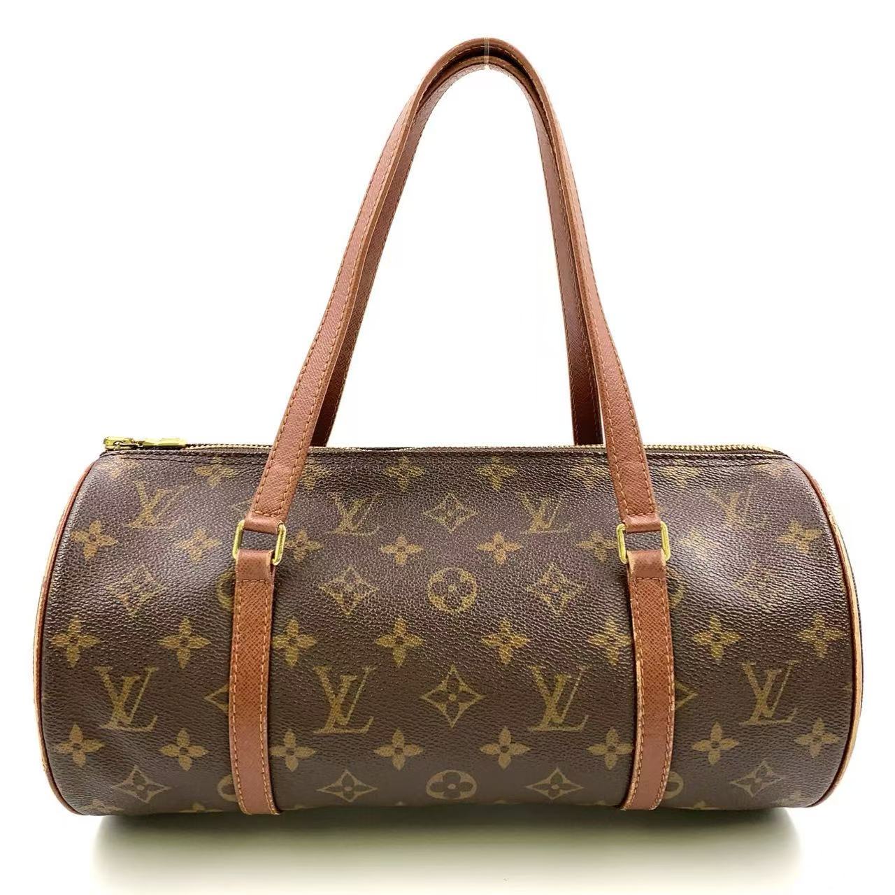 LOUIS VUITTON PAPILLON 30 MONOGRAM OLD MODEL HANDBAG BROWN LEATHER PVC GOLD