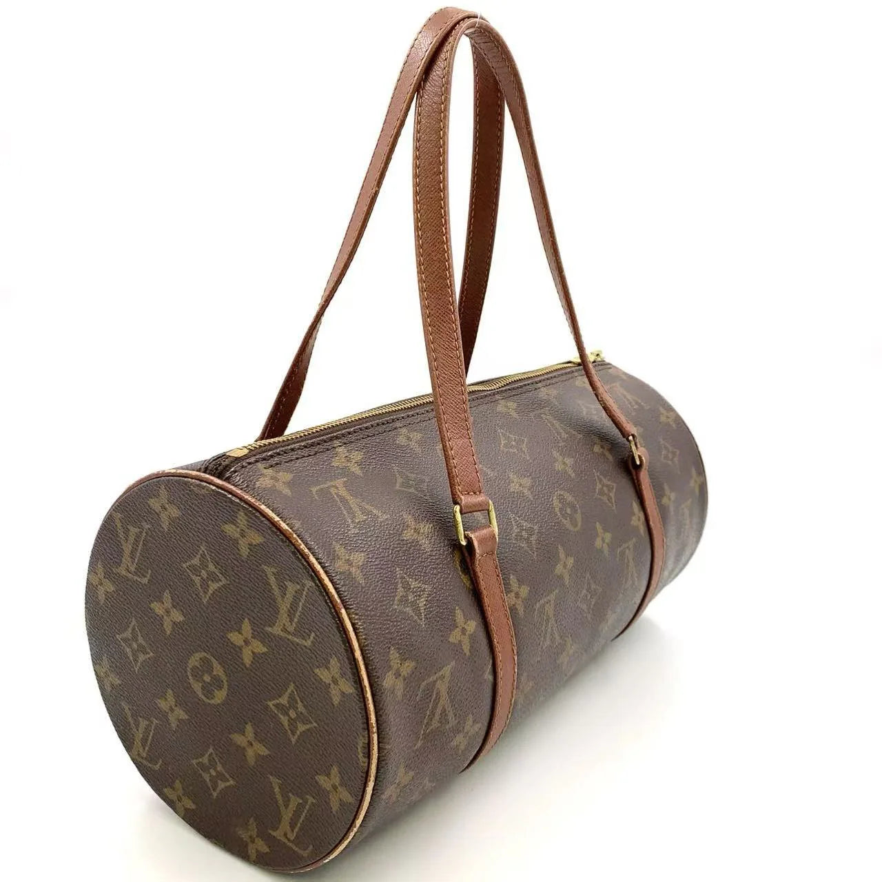 LOUIS VUITTON PAPILLON 30 MONOGRAM OLD MODEL HANDBAG BROWN LEATHER PVC GOLD