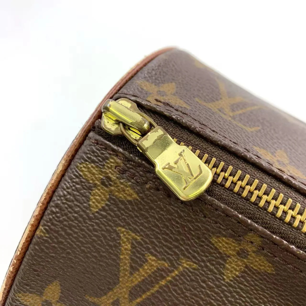 LOUIS VUITTON PAPILLON 30 MONOGRAM OLD MODEL HANDBAG BROWN LEATHER PVC GOLD