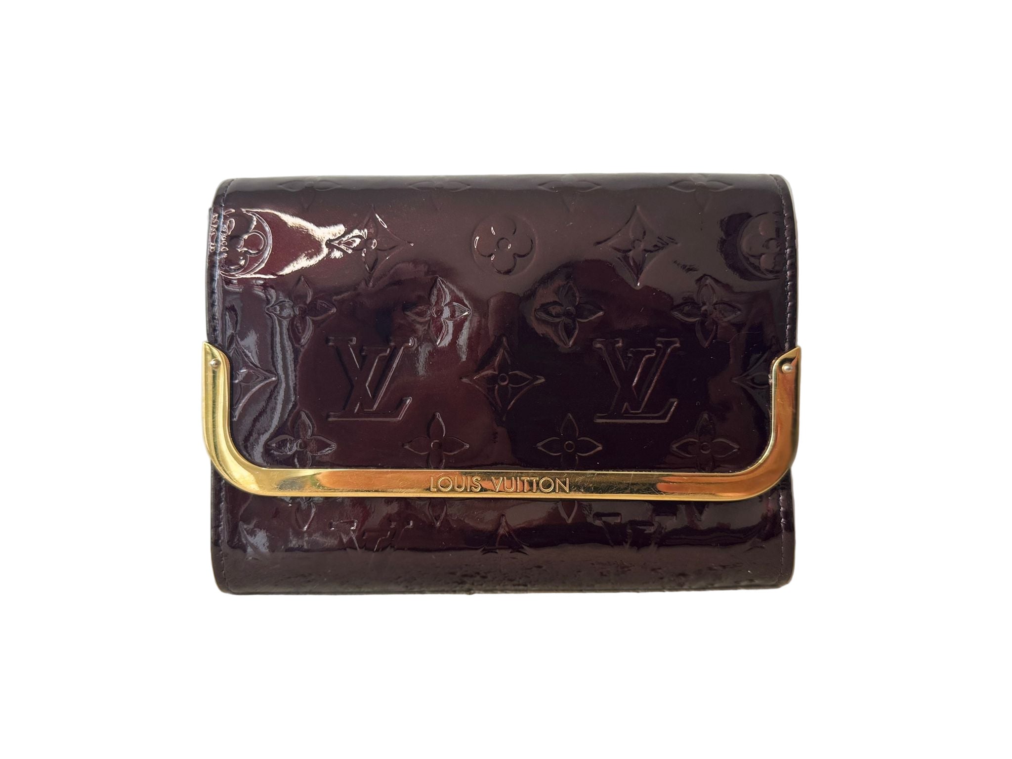 LOUIS VUITTON VERNIS ROSSMOREAMARANTE CLUTCH SHOULDER BAG